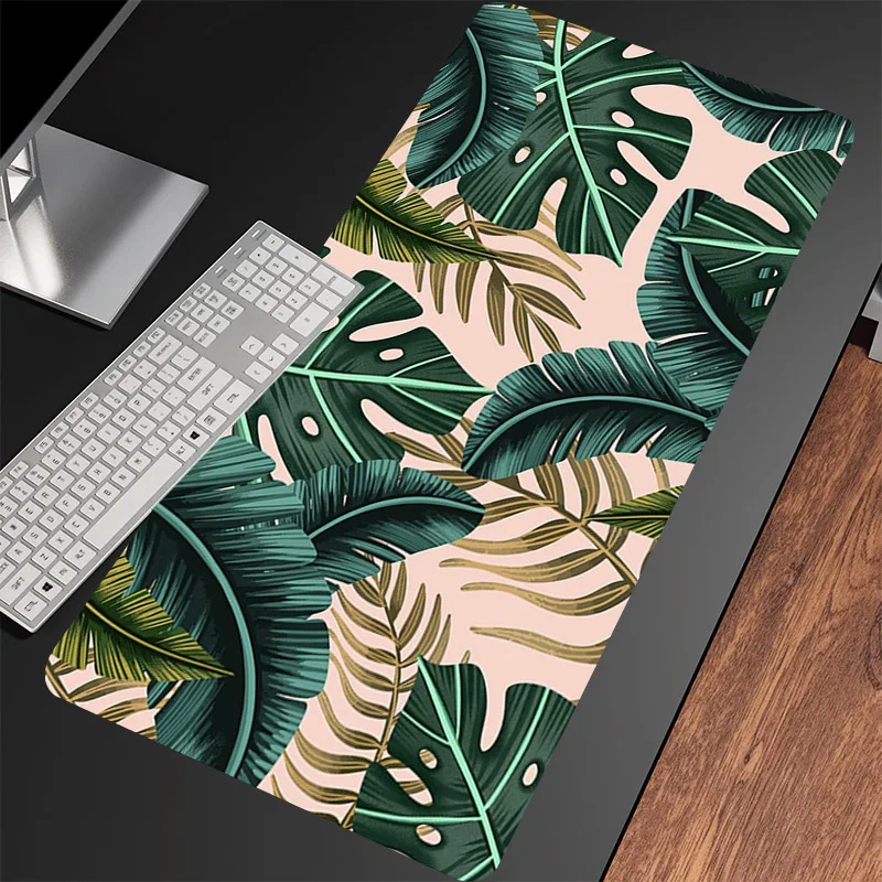 Green Plants Table Mat Anime Tropical HD Printing Mouse Pad Laptop Gaming Gamer Playmat Large Mousepad Non-slip XL Keyboard Pads