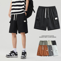 Summer Men's Drawstring Cargo Shorts Relaxed Fit Shorts with Pockets Work Hiking Summer Athletic Short Men Oversize Shorts