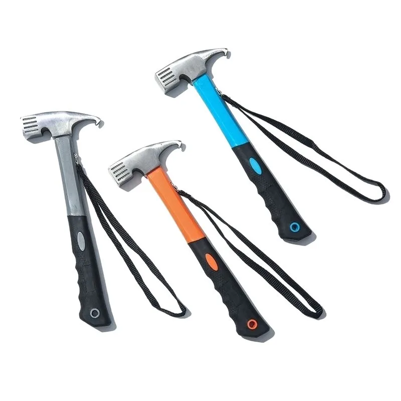 Heavy Duty Wood Handle Camping Hammer Tent Peg Mallet with Hook Puller for Tarp Awning Survival Safety Tool view 5