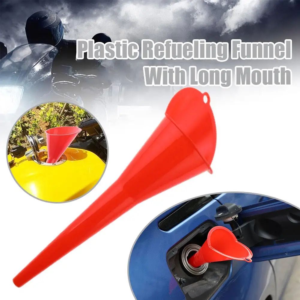 Car Gasoline Oil Fuel Filling Funnel - Long Mouth Tool for Engine Refueling - Plastic Motorcycle Accessories - Anti-splash T6G0