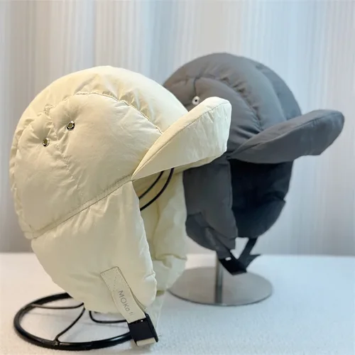 남녀공용 레트로 귀 보호 비행 모자, 겨울 야외 라이딩 및 스키, 따뜻한 봄버 모자, 한국 버전 패션 