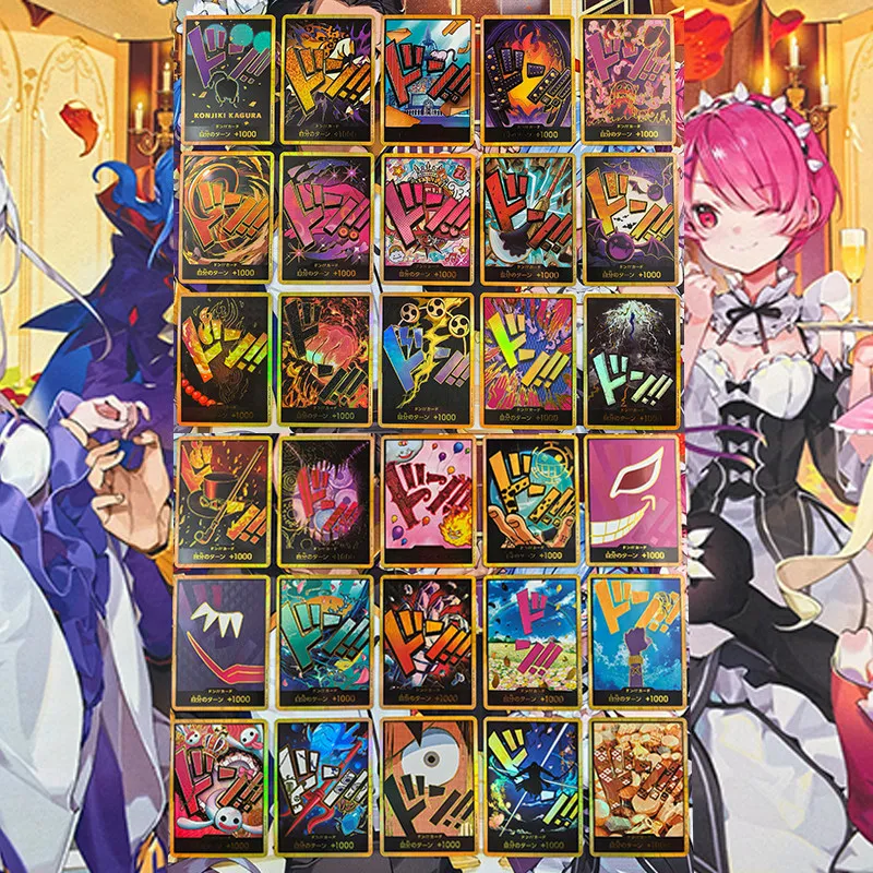

30Pcs/set Diy Self Made One Piece Gold Bag Prb1 Collection Card Relief Hot Stamping Opcg Jin Dong Don Anime Cards Gift Toys