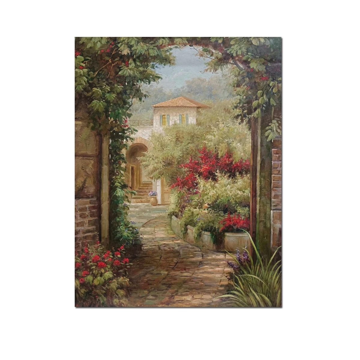 

Handpainted Classical Garden Flowers Landscape IMPRESSIONISM Oil painting Reproduction On Canvas Wall Art Home Decor Artwork