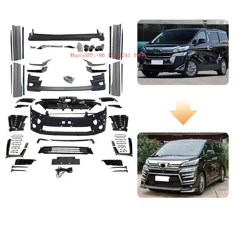 Hongsheng Products Use for Vllfie Exterior Bumper Grill Tuning Parts 2010-2014 for Anh20 New Bolt-On 100% Fitment Body Kit