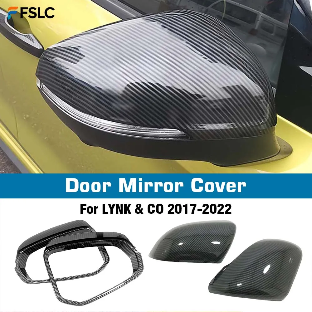 ⭐genuine⭐-car-decoration-door-mirror-cover-for-lynk-co-2017-2022-rain-eyebrow-car-rearview-accessories-carbon-fiber