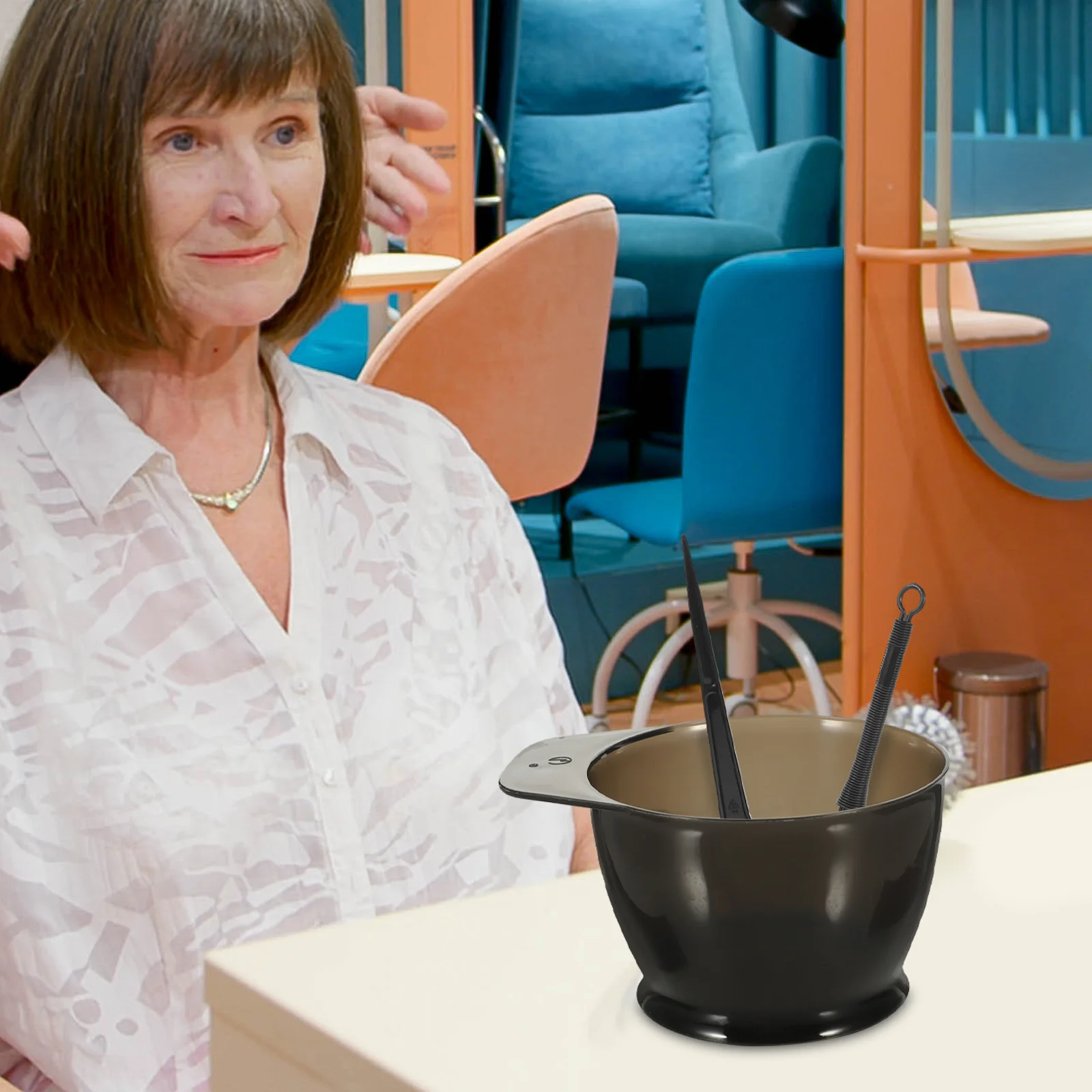 طقم صبغ الشعر مكون من 5 قطع للاستخدام الاحترافي في الصالونات سهل الاستخدام بدون فوضى وخالي من المتاعب، مجموعة تلوين المواد البلاستيكية المتينة، مجموعة صبغ الشعر