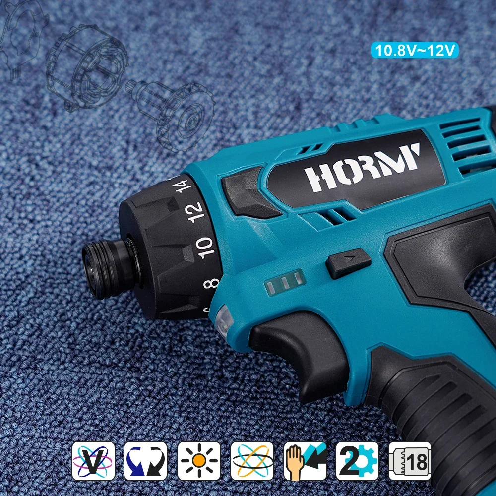 12V Cordless Drill Electric Screwdriver 2-Speed 1/4 inch Screwdriver Wireless Hand Driver Wrench Power Tool For Bosch Battery