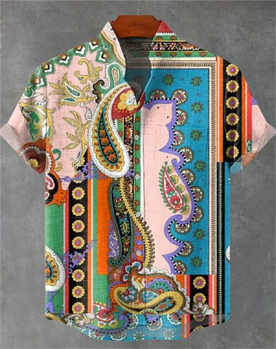 Nouveau lin 3D estampado naturaleza modelo chemise pour hommes été Hip Hop Streetwear chemise hawaïenne expédition rapide Camisa Veran