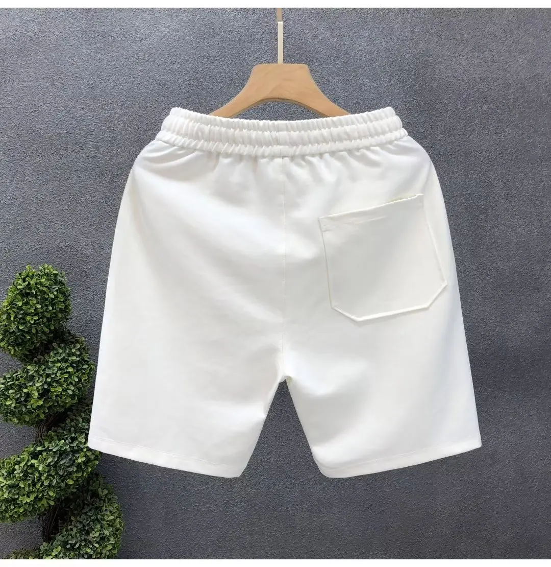 Fashion White Sports Shorts High Quality Men\'s Short Pants Summer American Gym Shorts High Street Men\'s Clothing Streetwear 2024