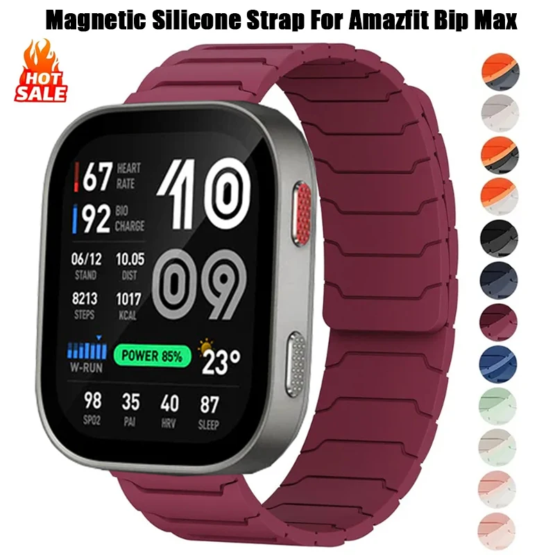 22mm magnetisches Silikonarmband für Amazfit Bip Max Smartwatch Uhrenarmbänder Armband für Amazfit Bip Max Armbandzubehör