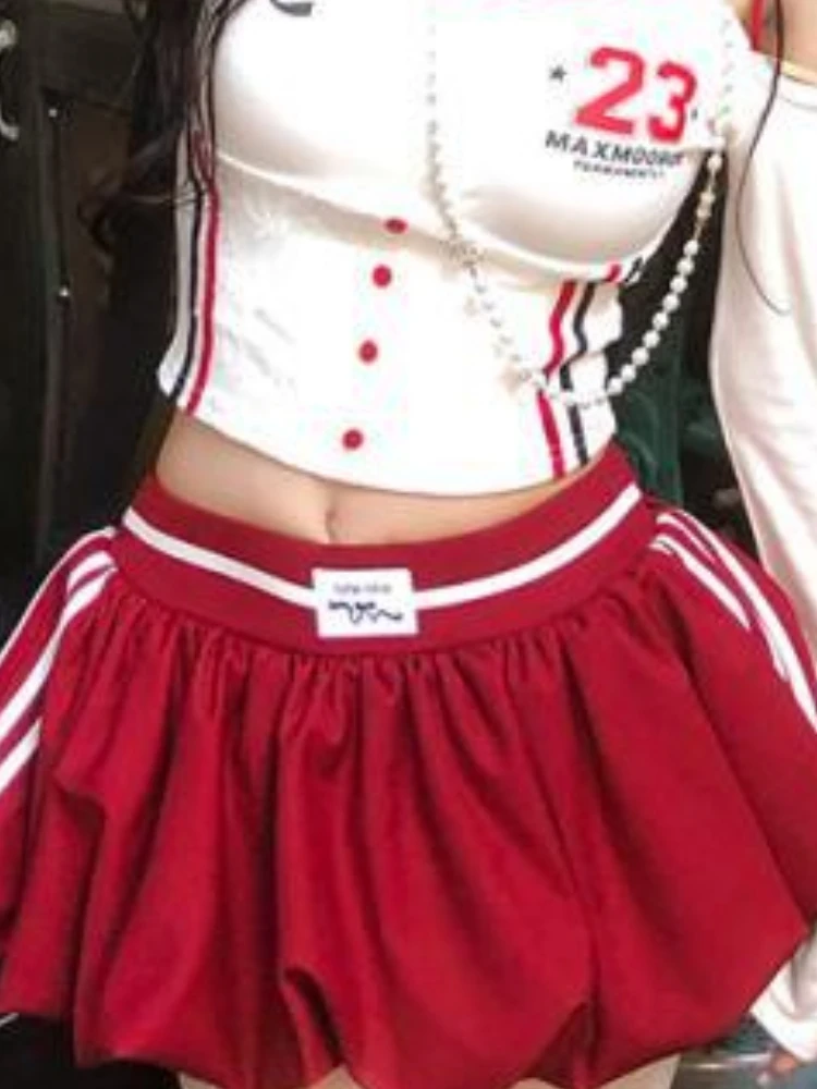 Autumn Casual 2 Piece Sets Womens Outfit Patchwork Letter Print T-shirt + Pleated Mini Skirts Girls JK Cute Suit Y2k Aesthetic