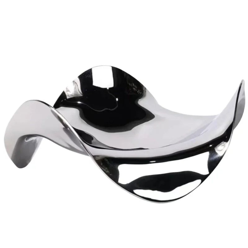 

Stainless steel waves, fruit plate sales office model room, living room coffee table soft decoration, storage tray curve plate