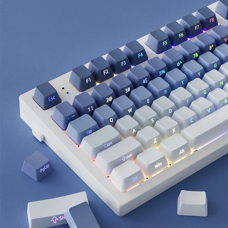 Whale of Dream OEM Profile Side Print PBT Keycaps Double Shot RGB Backlit Keycaps 135 Key for Cherry MX Switches Gaming Keyboard