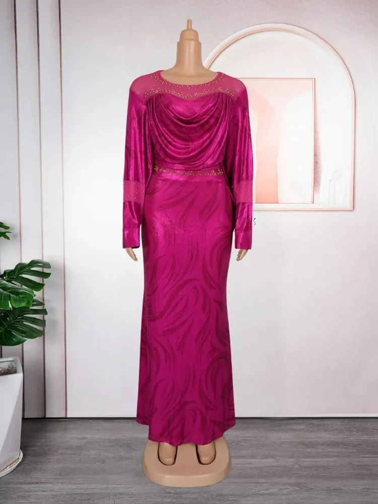 Elegante abito lungo Dashiki africano taglie forti Abbigliamento da festa di nozze autunnale da donna Abiti Ankara