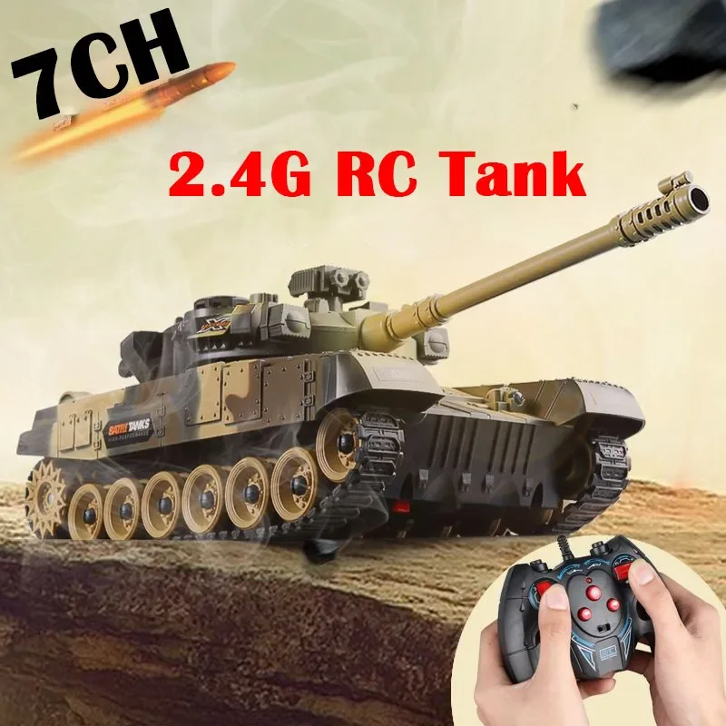 

RC Tank Military War Battle United States M1 Leopard 2 Remote Control Toy Car Tactical Model Electronic Toys for Boys Children