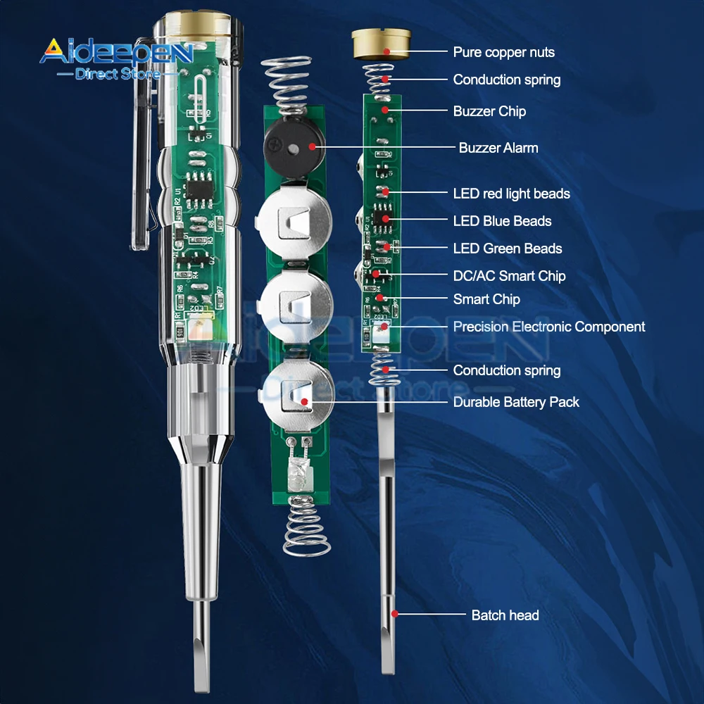 Intelligent Voltage Tester Pen Non-contact Induction Digital Power Detector Pencil Electric Screwdriver Probe Circuit Indicator