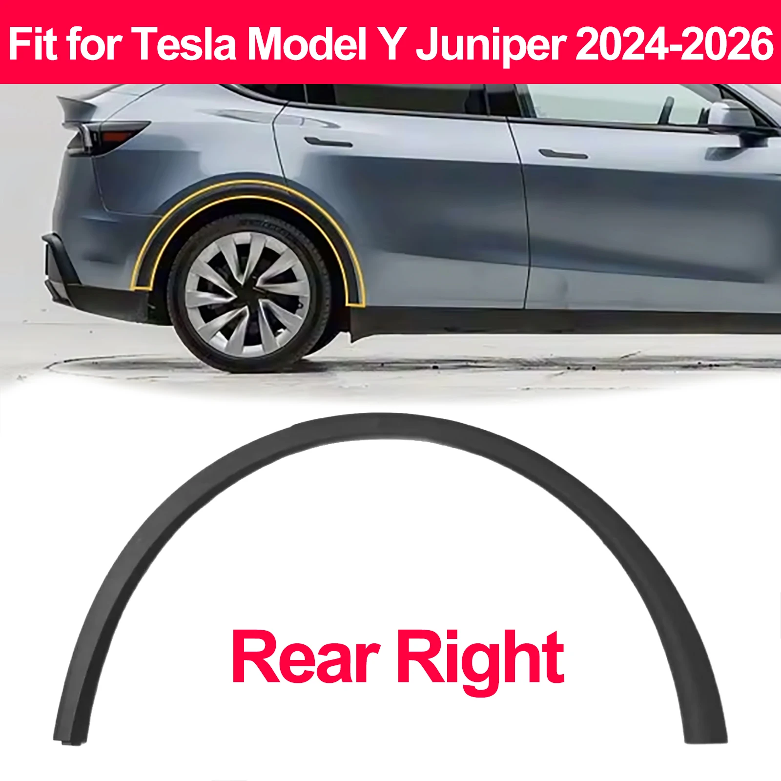 For Tesla Model Y Juniper 2024 2025 2026 Front Rear Wheel Eyebrow Molding Fender Flare Mudguards 1937594 1937596 1937599 1937598