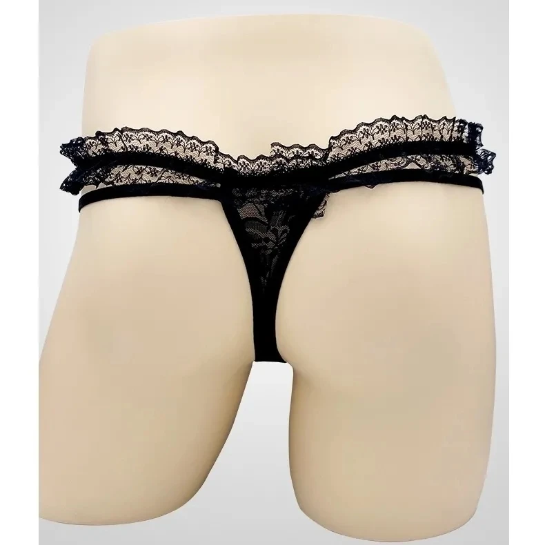 Cuecas de renda masculinas fofas Harajuku Howllowed Cut camisetas justas