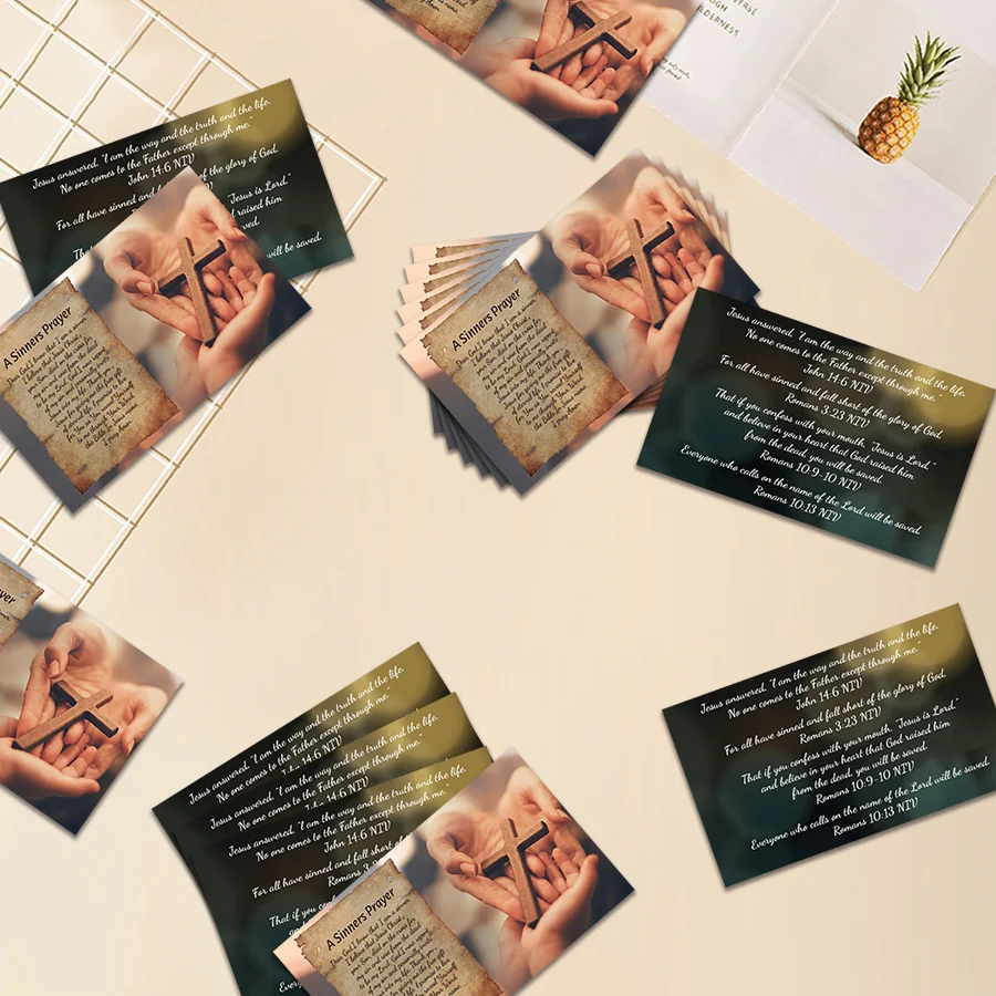 100 Pcs Gospel Tract Card Salvation Cards Pocket Holy Postcards Prayer Postcards Christian Inspirational Bible Verses Bookmark