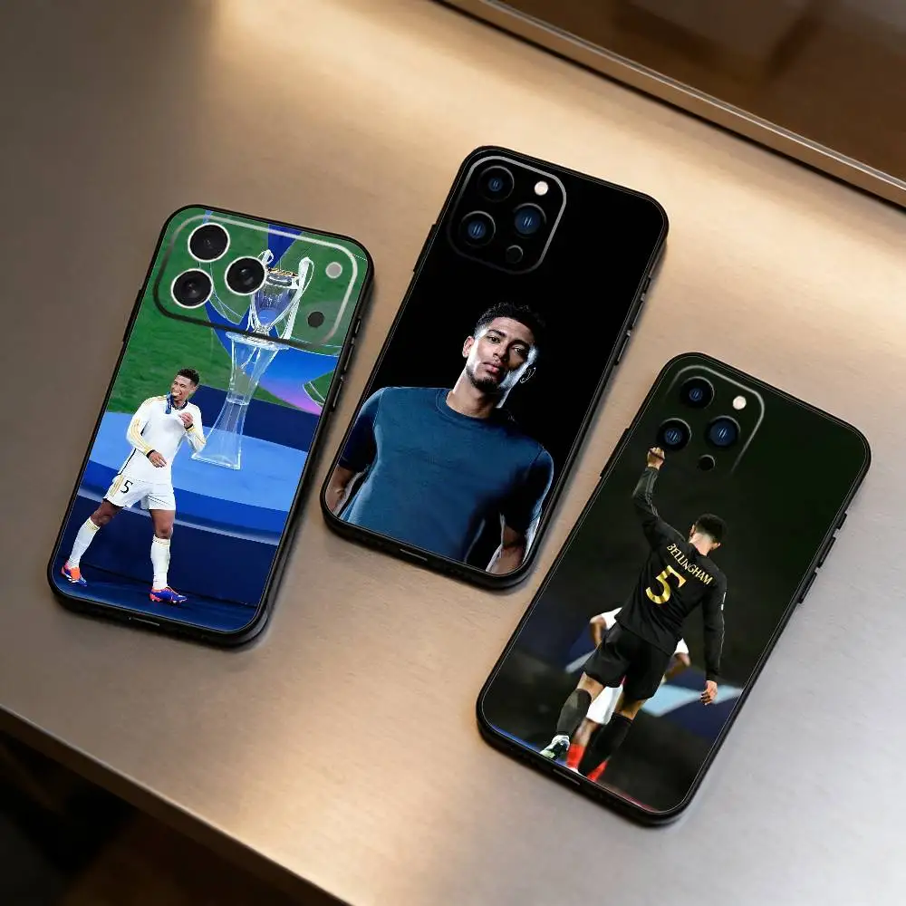 

Jude Bellingham Phone Case For IPhone17,16,15,14,13,12 Plus,Max Soft Silicone Black Cover