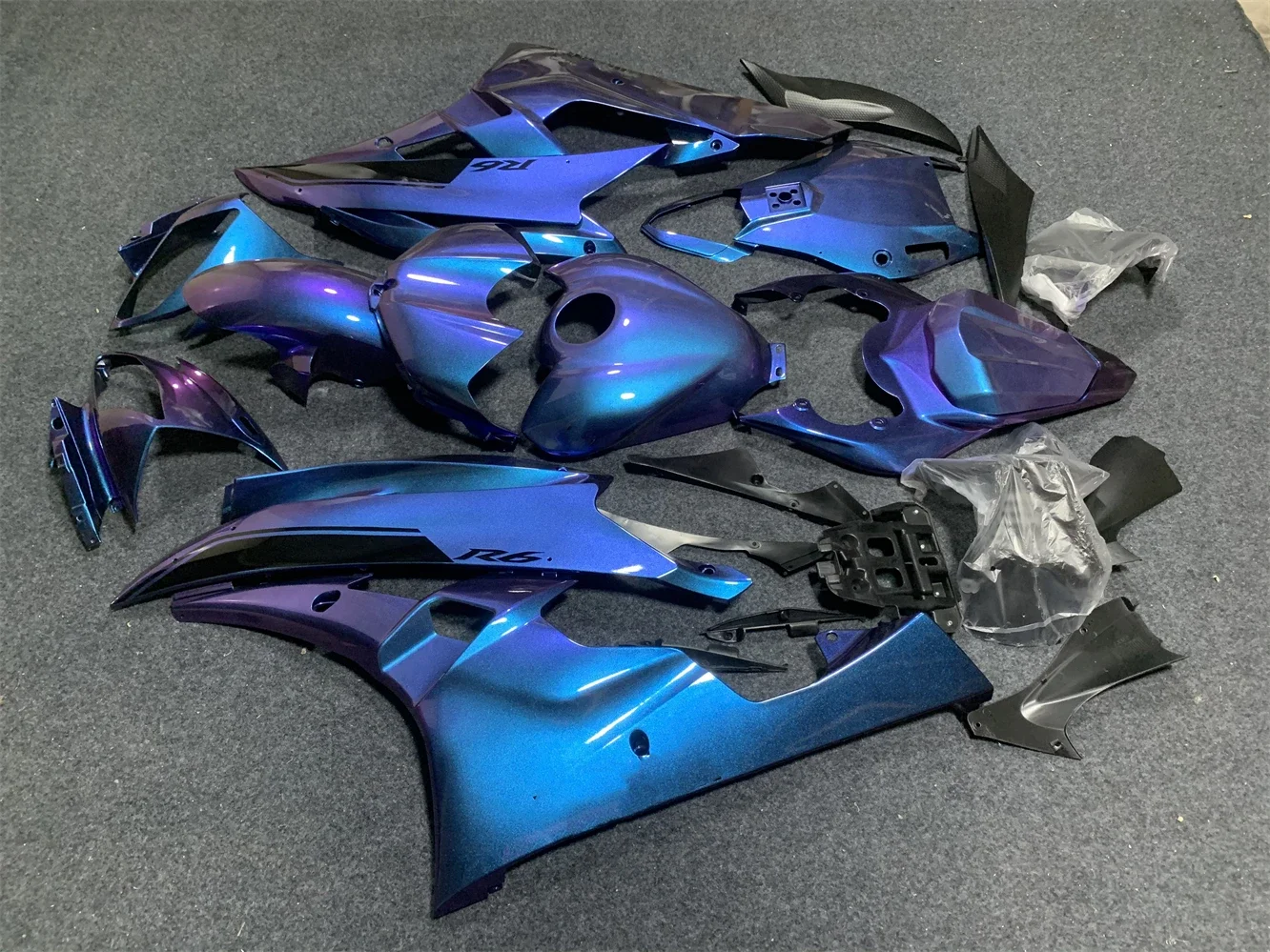Injection Mold New ABS Whole Fairings Kit Fit for YZF-R6 R6 06 07 2006 2007 Bodywork Set Chameleon includes fuel tank cap