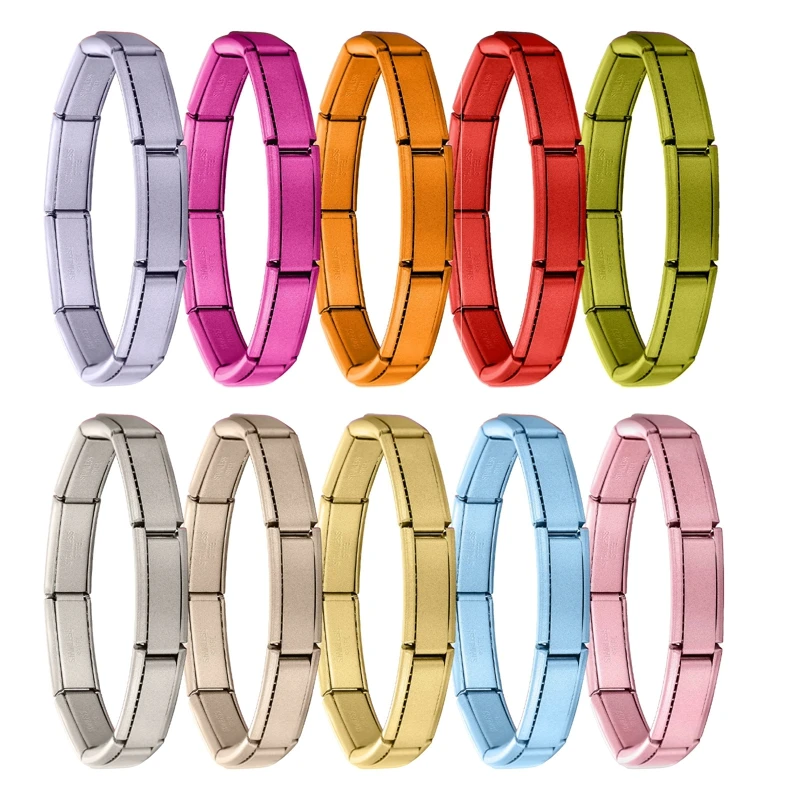Stainless Steel Elastic Long Italian Links Charm Bracelet 9mm Width Simple Design Bangle Men Women DIY Making Jewelry Wholesale