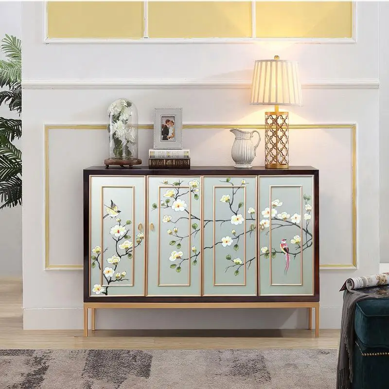 

New Chinese-style entrance cabinet furniture, dining side cabinet, entrance hall cabinet, hand-painted entrance light luxury