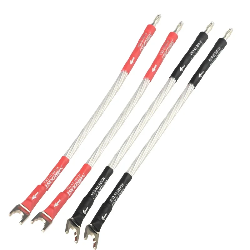 4Pcs HiFi Audio Line ODIN Jumper Cable Silver Plated Bridge Wire Banana Plug Spade Connector