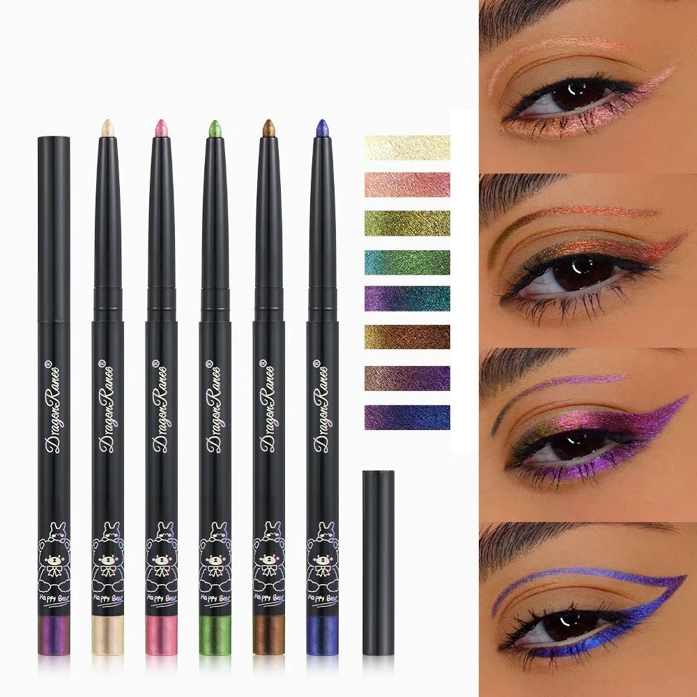 Waterproof Eyeliner Pen Green Gold Purple Pigment Multi Chrome Eyeliner Shiny Chrome Aurora Effect Glitter Eyeliner Pen