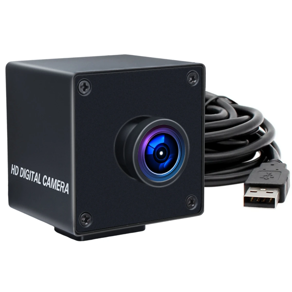 ELP Global Shutter 1200P USB Camera 1080P 90fps High Speed Webcam AR0234 Industrial Camera with Wide Angle No Distortion Lens