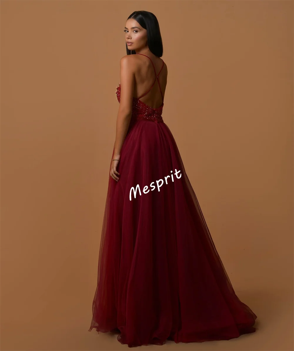 Customized Sequined Pleat Spaghetti Strap A-line Long Dresses Bespoke Occasion Women's Evening Elegant Party Wedding Sparkle