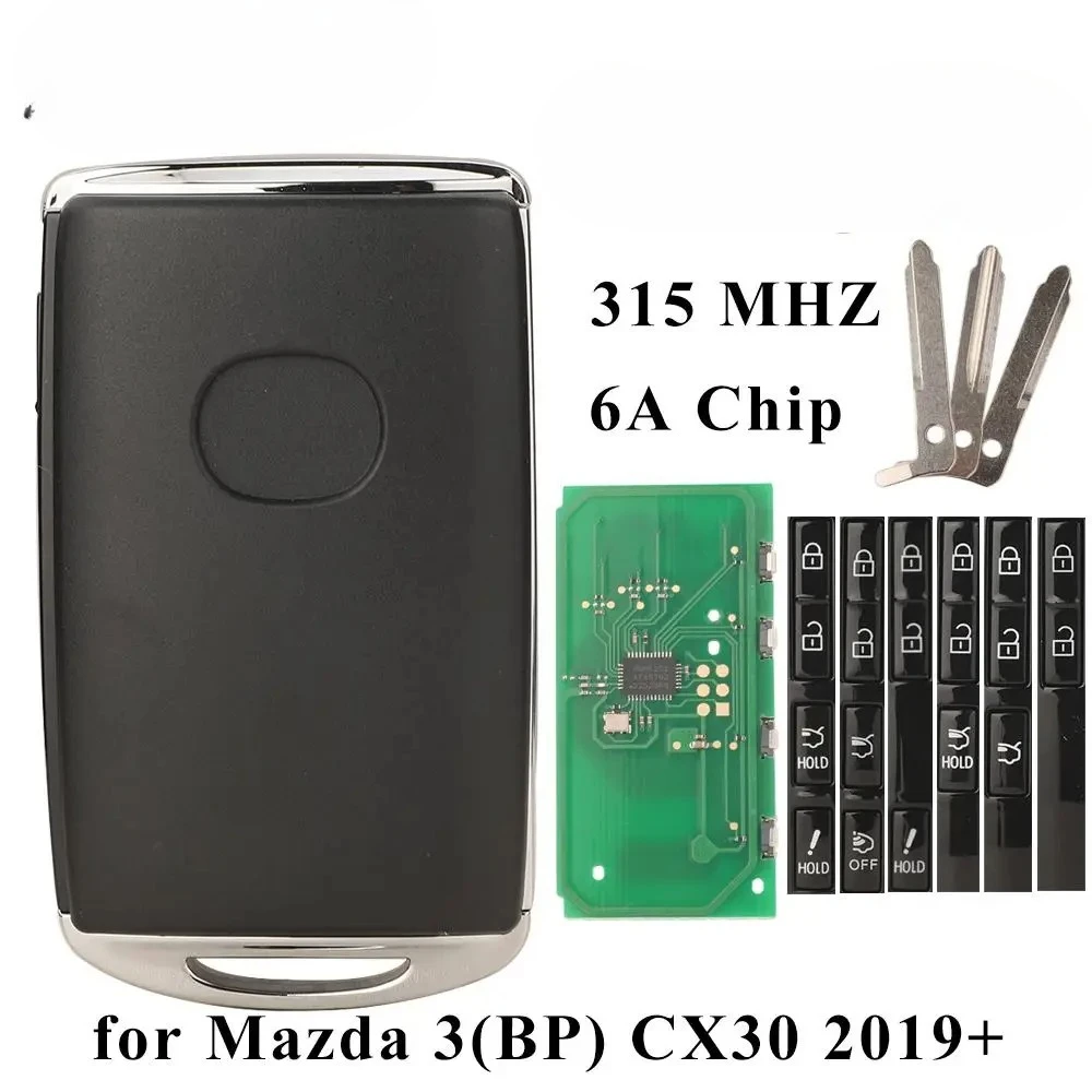 スマートリモートキーフォブ 315MHZ 6Aチップ 2019-2022年式 マツダ3 ハッチバック CX-30 2021年以降 2/3/4ボタン キーレス