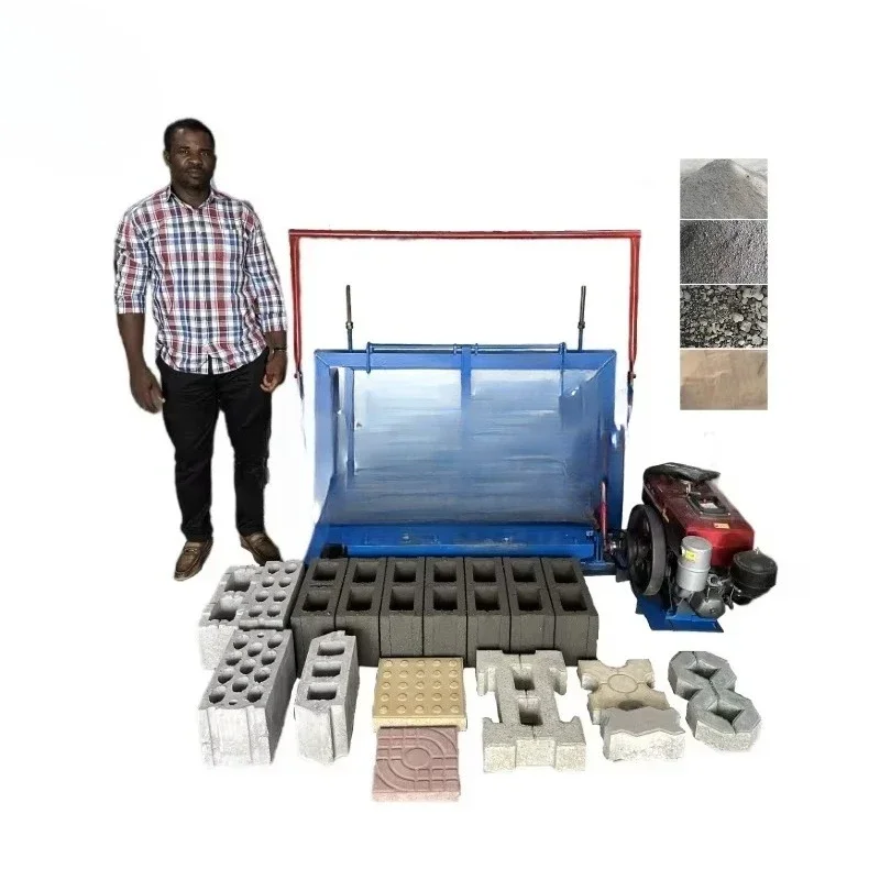 

Low cost power hollow concrete block forming machine