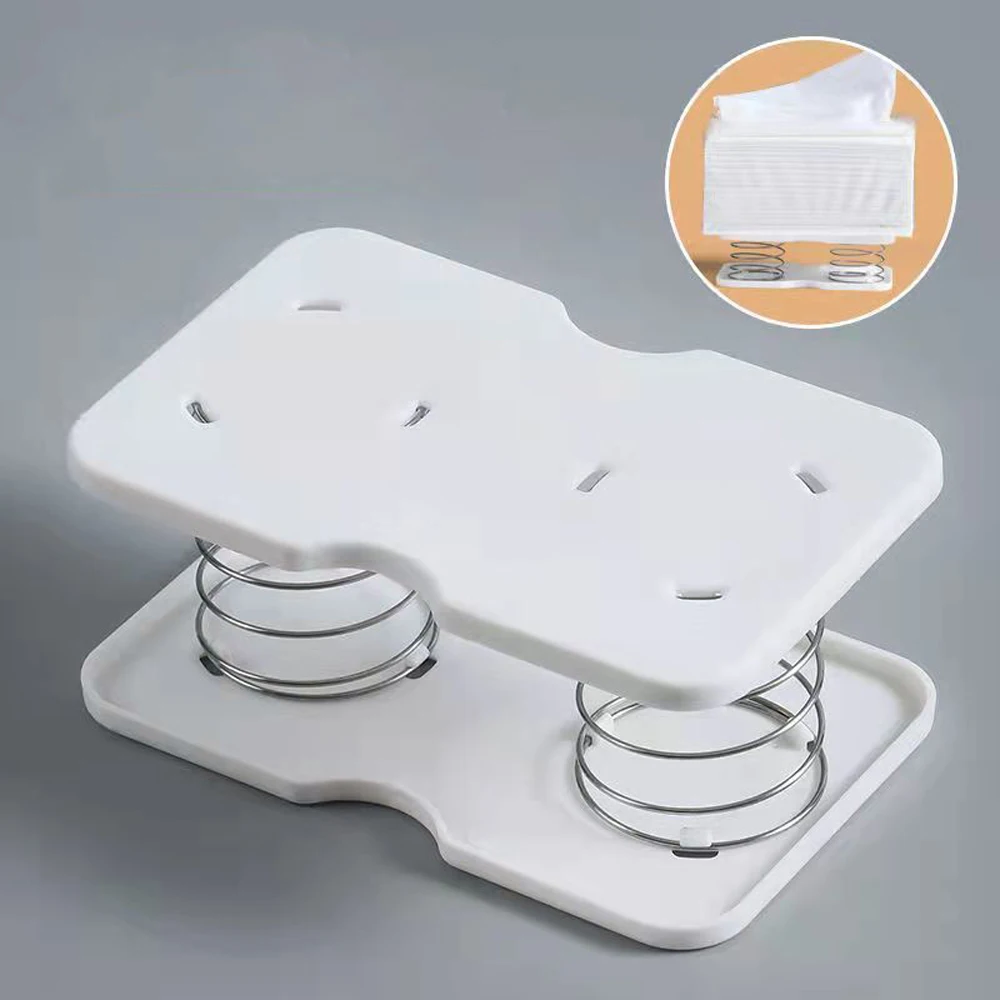 Tissue Box Tissue Dispenser Spring Automatic Lift Spring Loaded Tissue Box Office Home Kitchen Toilet Car Tissue Holder Bracket