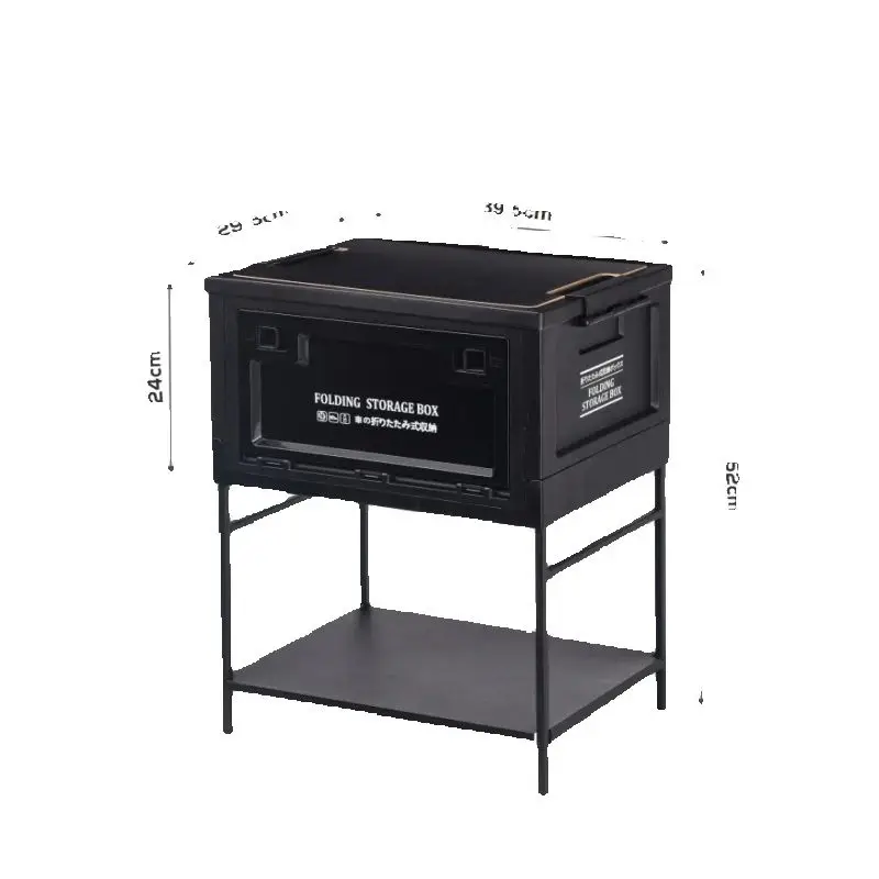 

Black Outdoor Camping Box | Foldable Multi-Functional Storage Container | Industrial Style Gear Organizer for Car Trunk & Campin