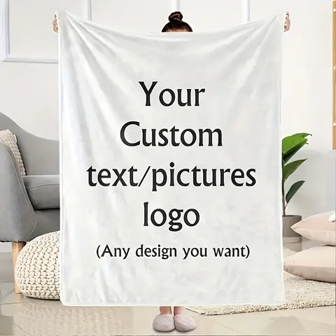 1 Piece of Custom DIY Personalized Photo Blanket for Your Loved One - Flannel Blanket with Personalized Photo, Soft and Warm, Suitable for Sofa, Bed, Office, Car, and Outdoor Travel - a Gift for Men and Women Suitable for All Seasons