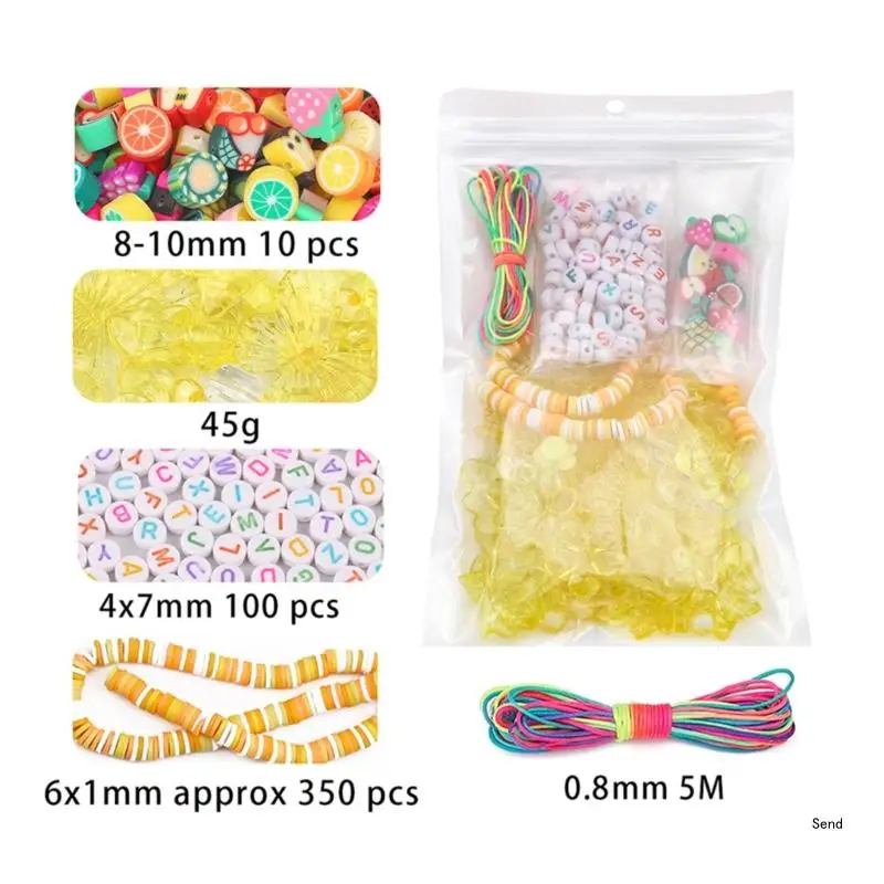 Colorful Beaded Phone Chain Making Material Soft Ceramic Acrylic Beads Set for DIY Charm Necklace Bracelet Keychain