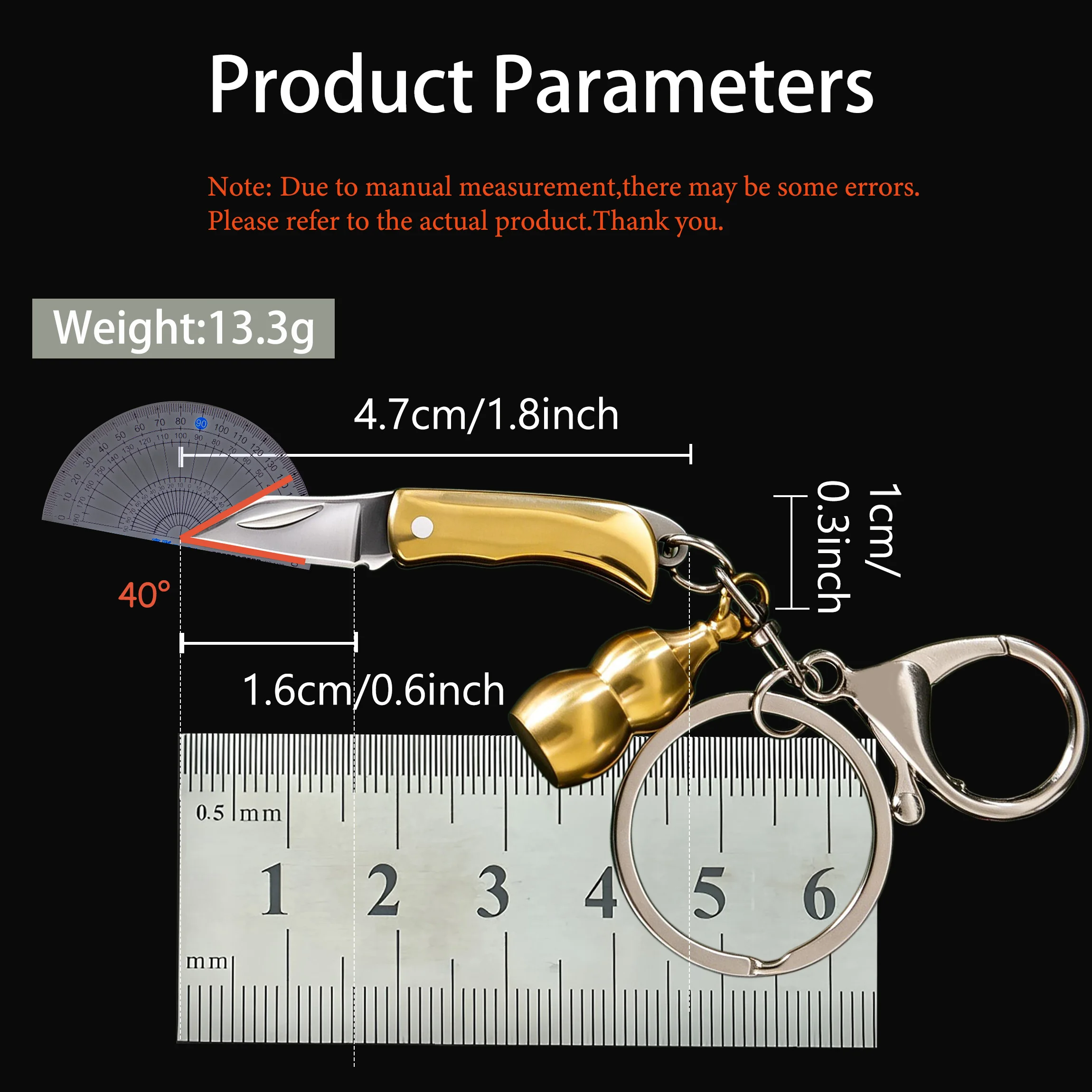 1PC，Mini Pocket Folding Knife Multi-Purpose Utility Box Cutter Portable Keychain Tactical Survival Camping Emergency Tools