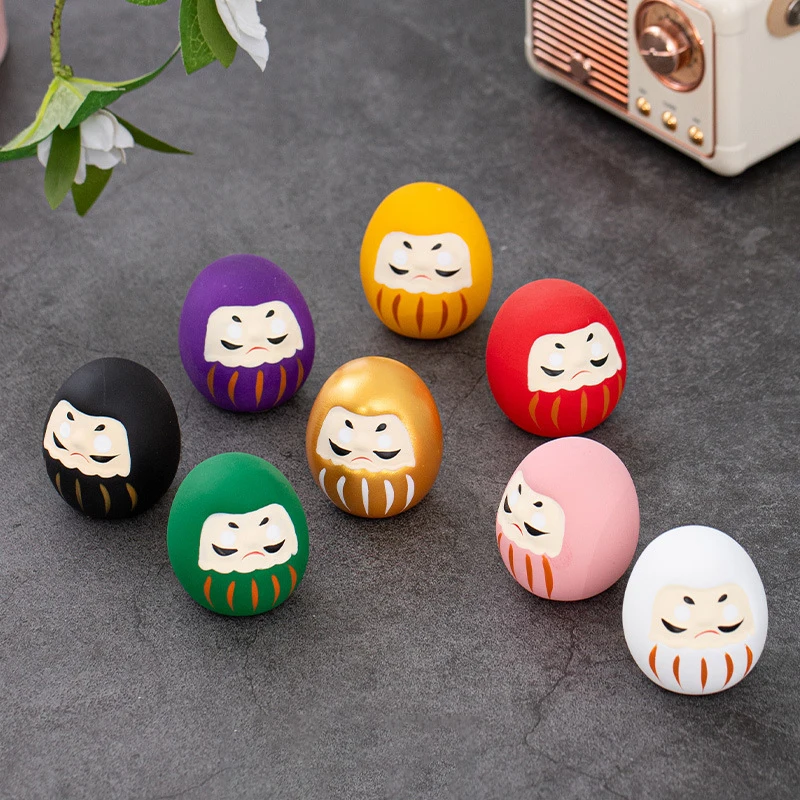 مجموعة من 8 قطع من داروما اليابانية الصغيرة، تماثيل فنغشوي داروماس من السيراميك، سحر محظوظ، زخرفة زن، ديكور منزلي على الطاولة #2