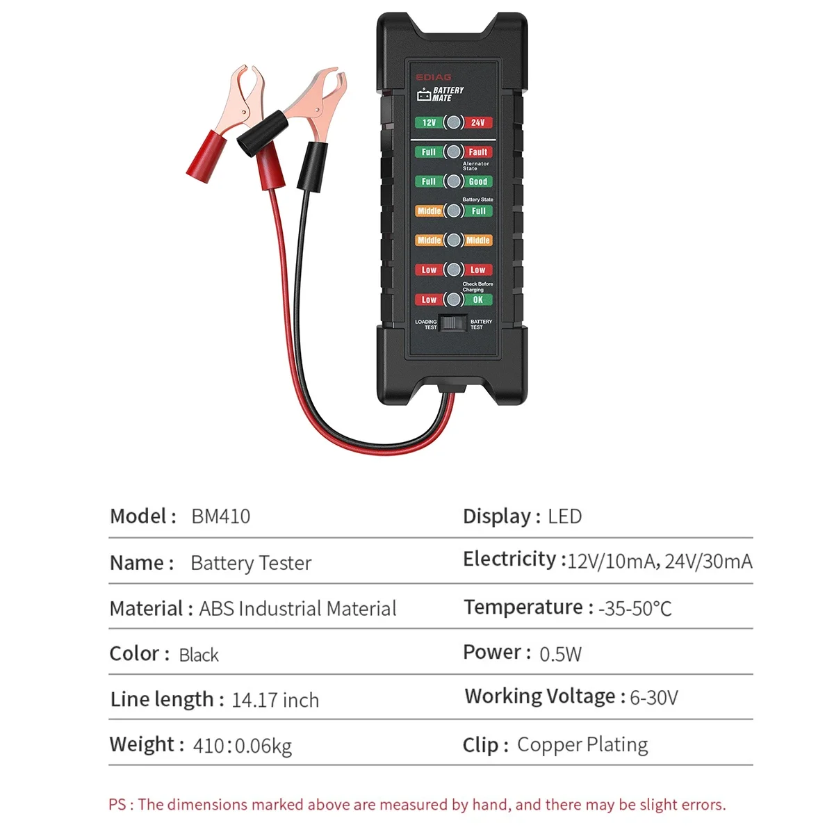 Alat Uji Baterai Mobil 12V 24V Smart 11 Lampu LED, Uji Beban, Proteksi Reverse, Pemeriksa Alternator Mobil Motor, Alat Pengukur Tegangan Baterai