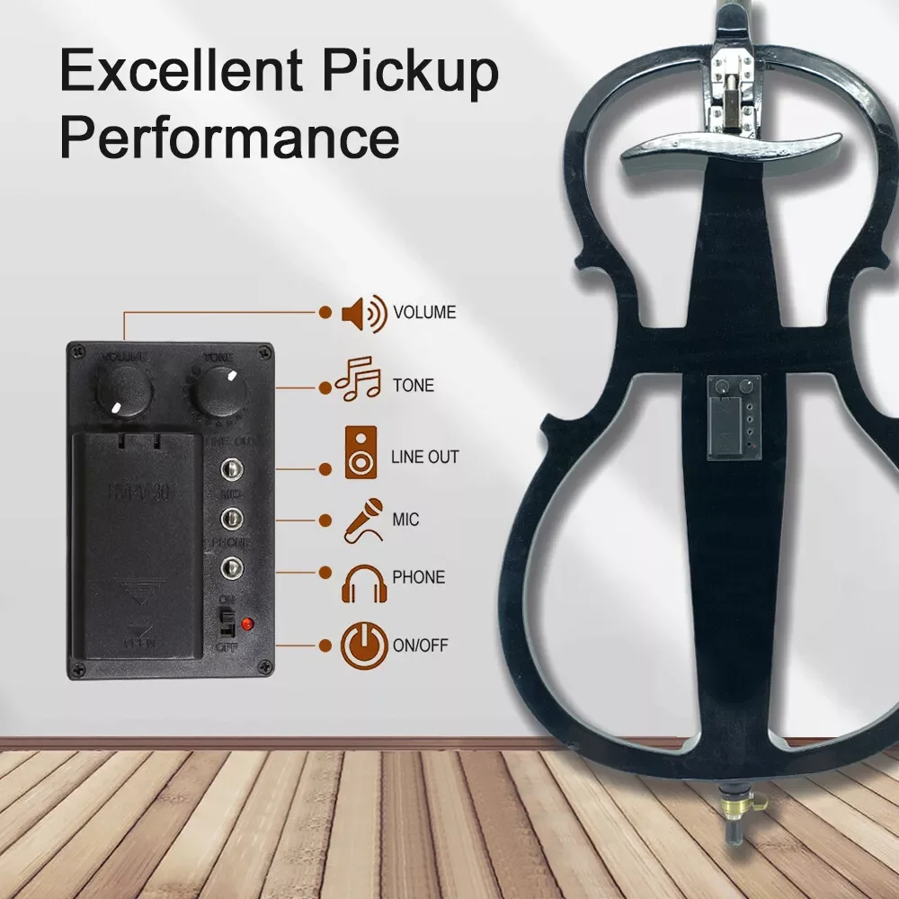 yinfente 4/4 Cello Purple Color Electric cello Metal Cello peg Ebony fittings 5  string  or  4 string can  choose