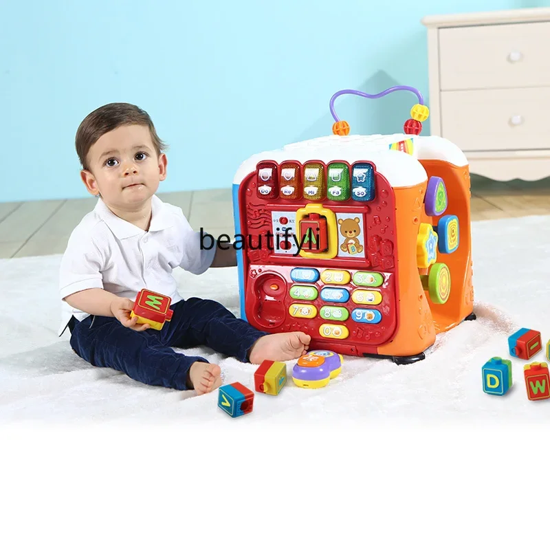 Smart cube 1-3 years old baby shape matching building block game table baby early education hexahedron