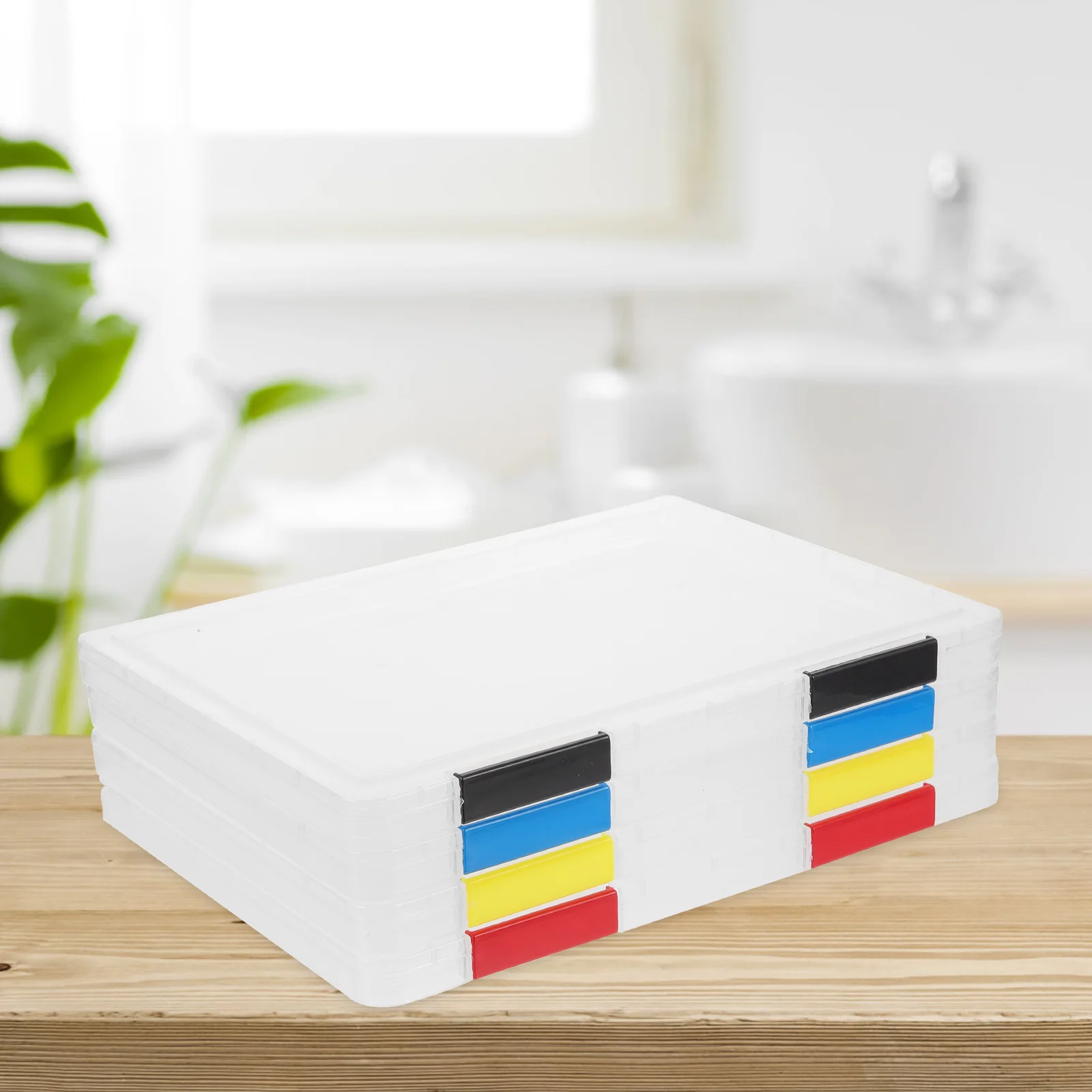 4 Pcs Storage File Box Paper Organizer Document Holder Photographic Plastic Office