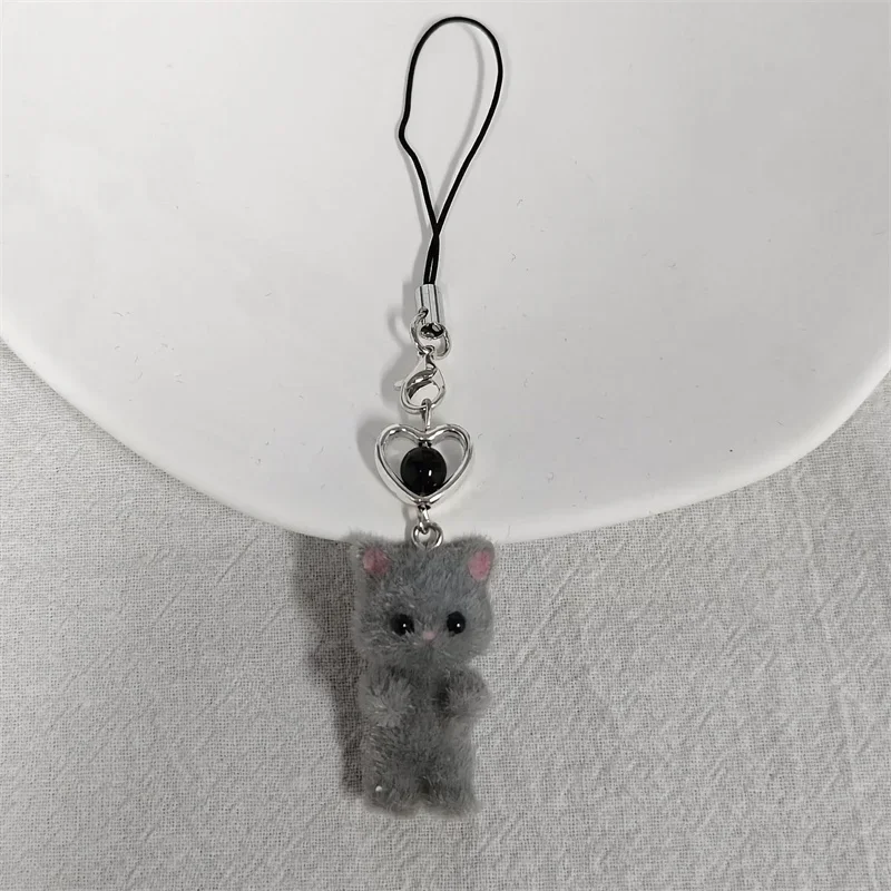 Cute calico critters persian cat beaded keychains y2k handmade