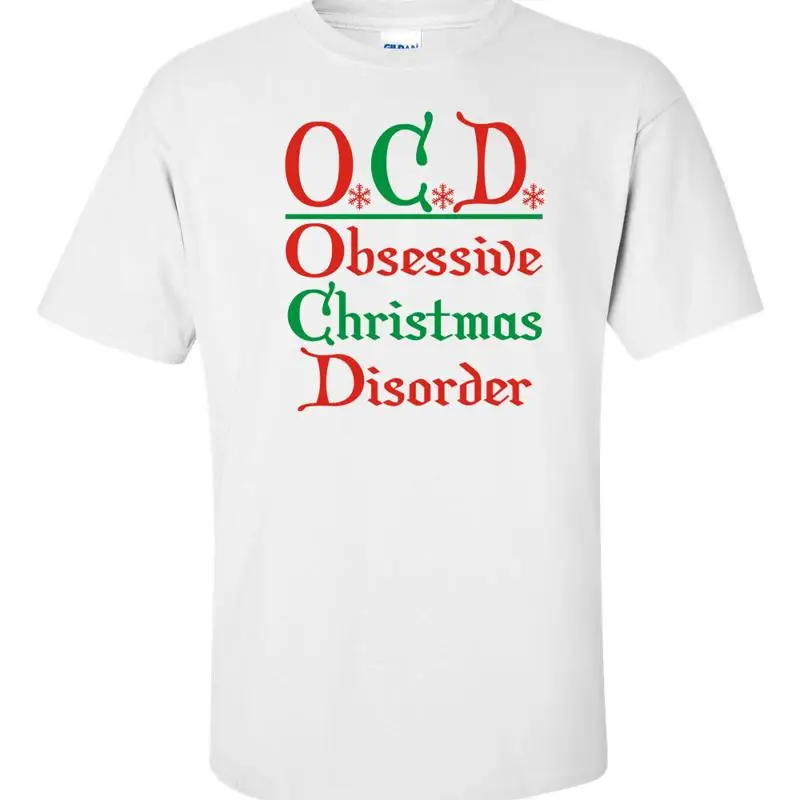 

OCD Obsessive Christmas Disorder Merry Xmas Holiday 2 COLOR Men's T Shirt 450