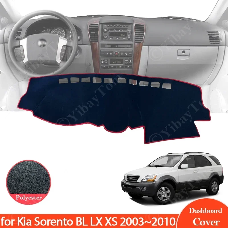Armaturenbrett-Abdeckung, Armaturenbrett-Matte, Teppich-Pad, Sonnenschutz, Kissen, Auto-Visier, Zubehör für Kia Sorento BL LX XS 2003–2010 2004 2005