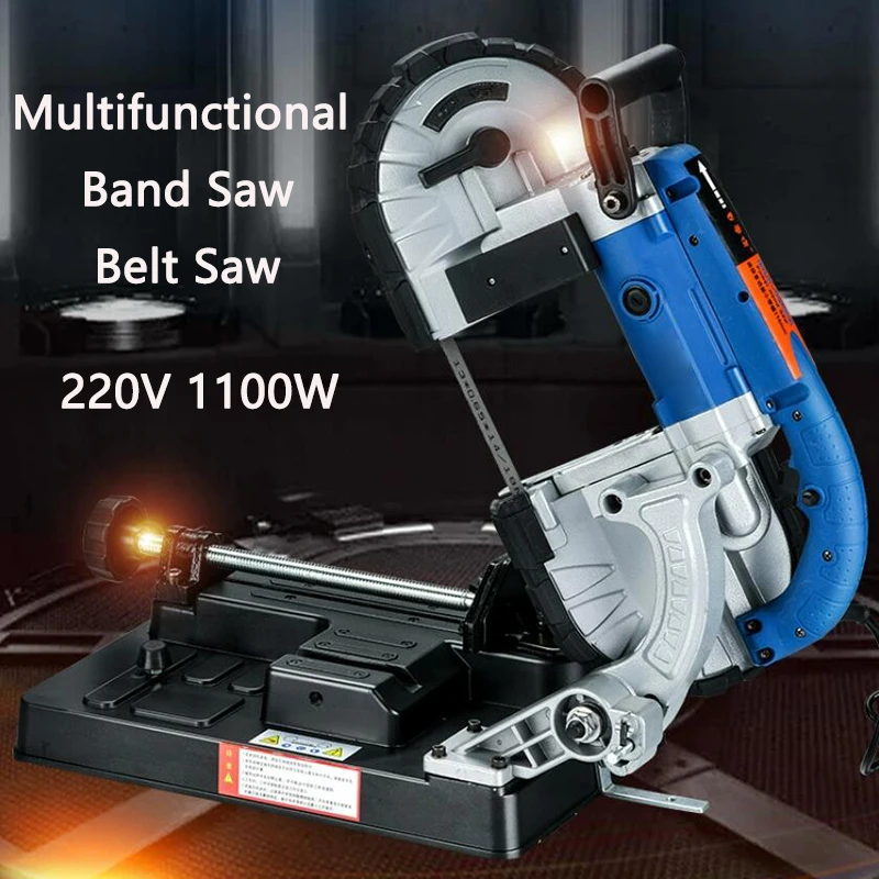 Multifunctional Band Saw Small Horizontal Belt Saw Woodworking Sawing machine Stainless steel Metal Cutting machine Pipe Cutter