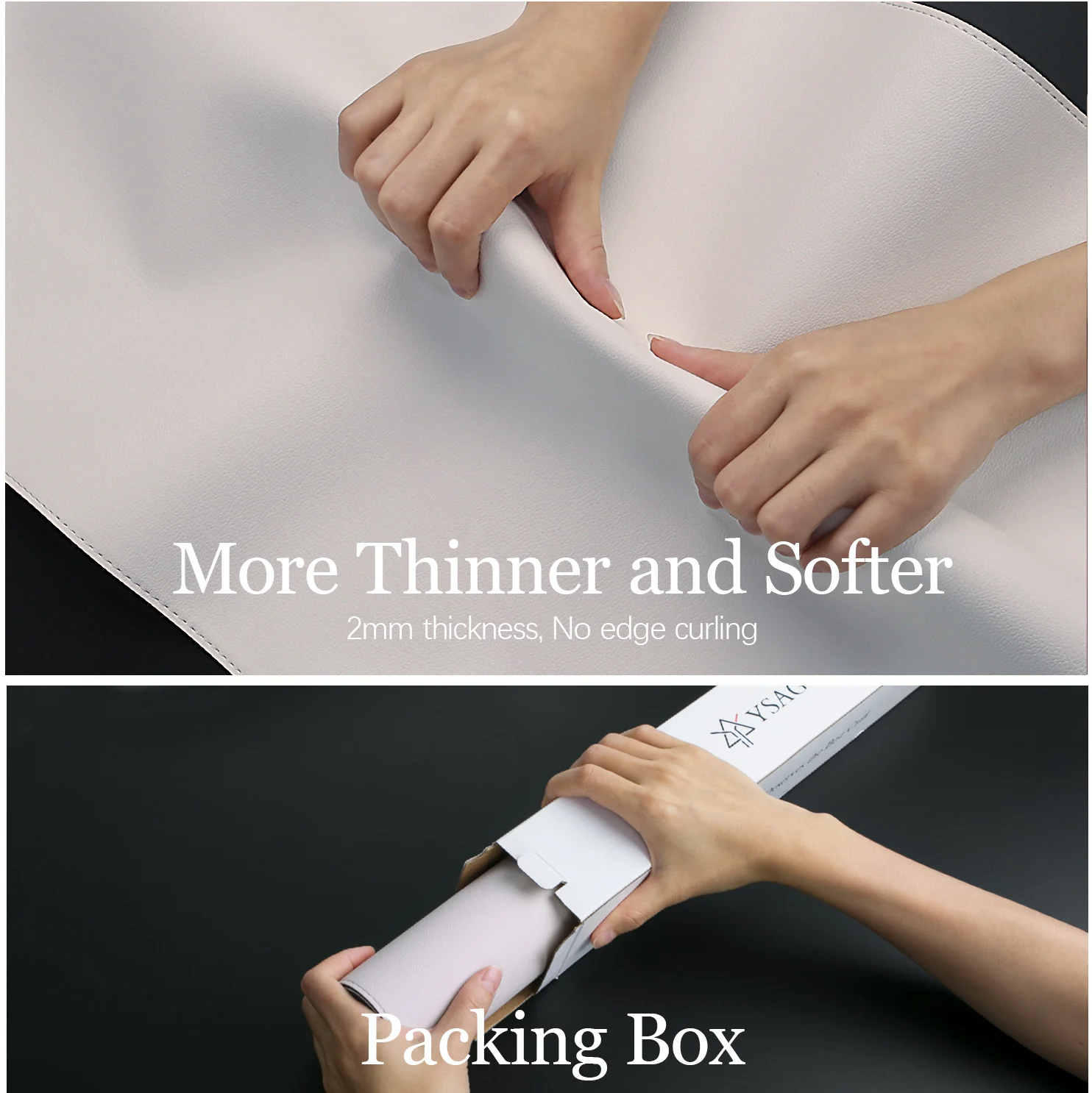 Large Mouse Pad, Desk Mat Leather Office Desk Pad Keyboard Mat with Stitched Edges, with Non-Slip Waterproof Rubber Base