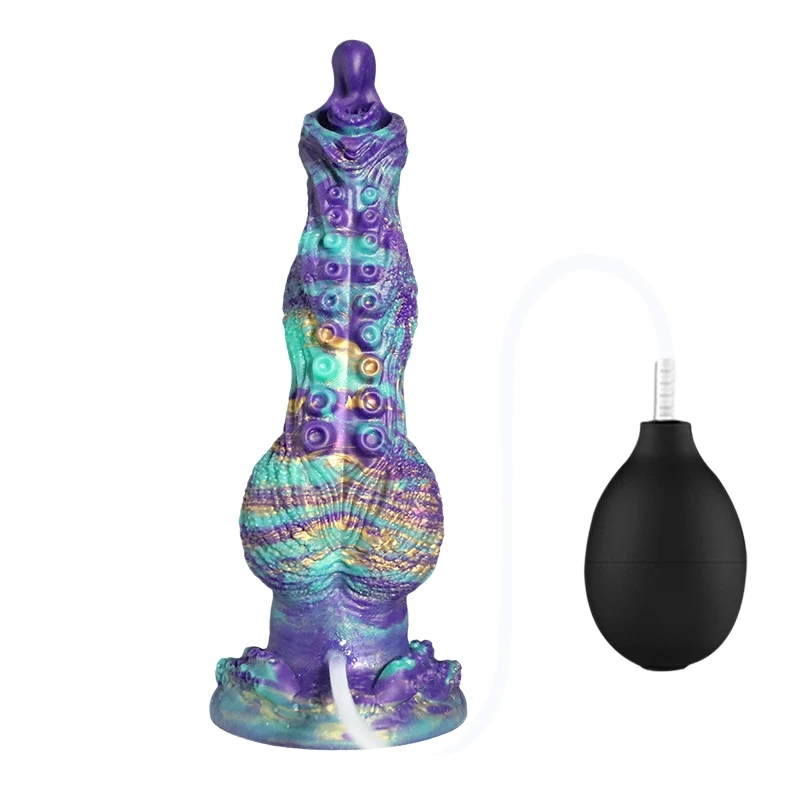 Monster Spraying-Water Squirt Dildo Anal Plug Ejaculation Toy Liquid Silicone Realistic Dog Knot Dildo Sex Toys for Women Men