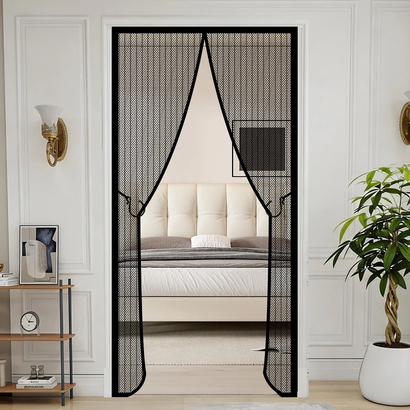 Summer Oversized Square-Hole Black Household-Style Bedroom Magnetic-Attachment Thick High-Definition Mosquito-Proof Curtain